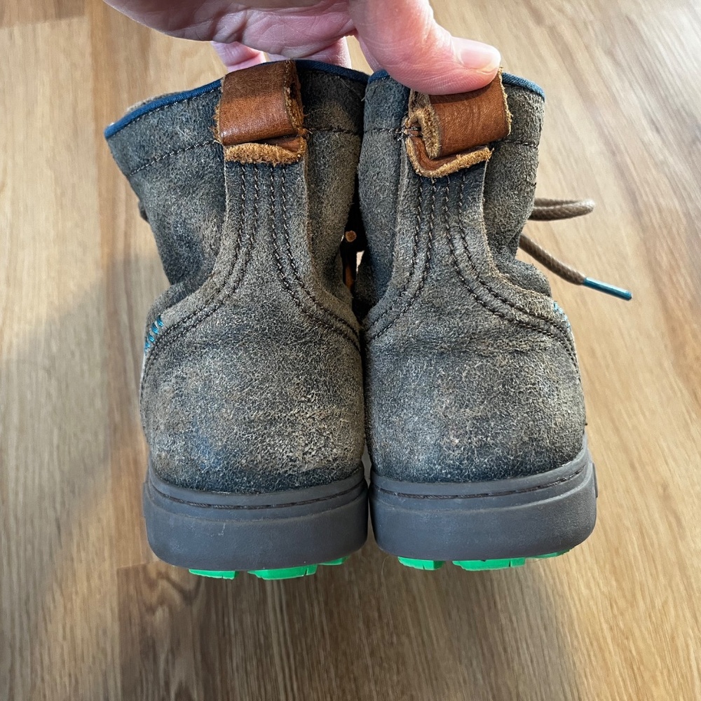 Satorisan Green Hilda Lace Up Suede Crone Ankle Boot - Picture 5 of 11